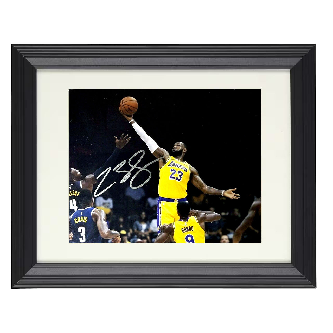 LeBron James - Lakers Opening Tip Elevation 8x10 framed basketball wall art