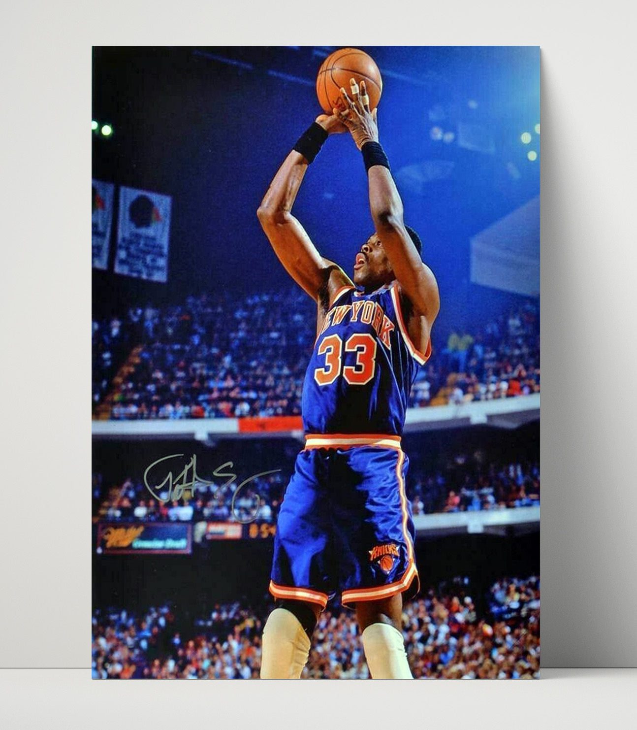 Patrick Ewing New York Basketball Towering Jumper Spotlight basketball print - 16x20 Unframed Print wall art