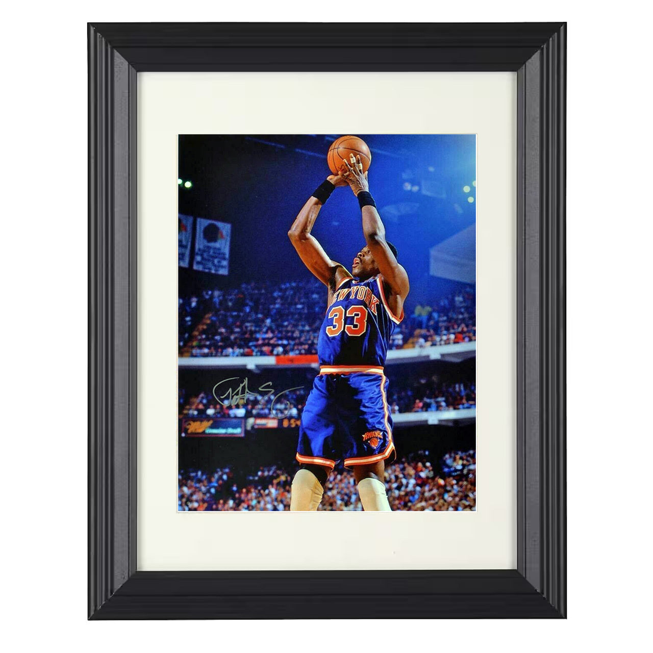 Patrick Ewing - New York Basketball Towering Jumper 8x10 framed basketball wall art