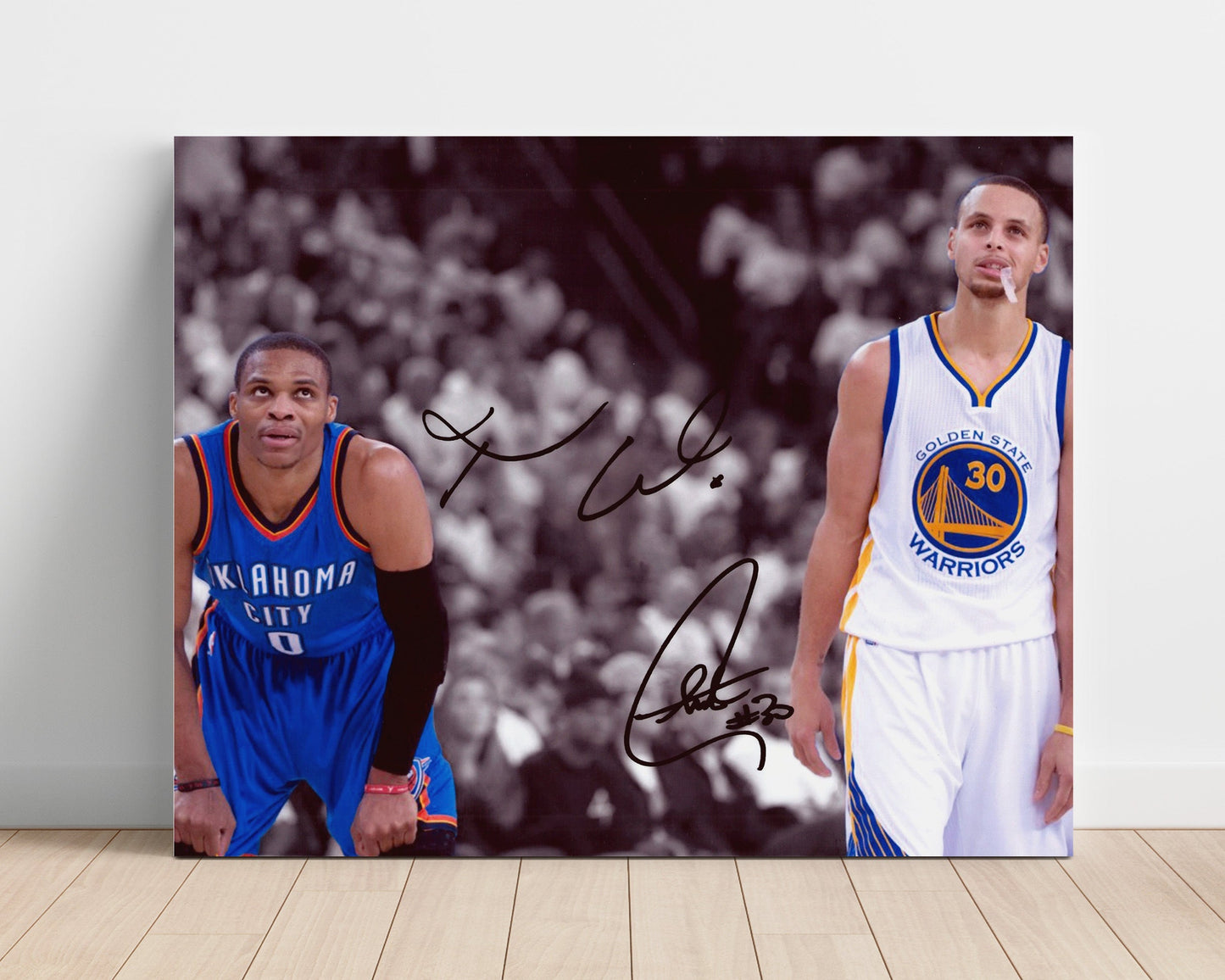 Russell Westbrook and Stephen Curry – Thunder vs Warriors - Basketball Wall Art