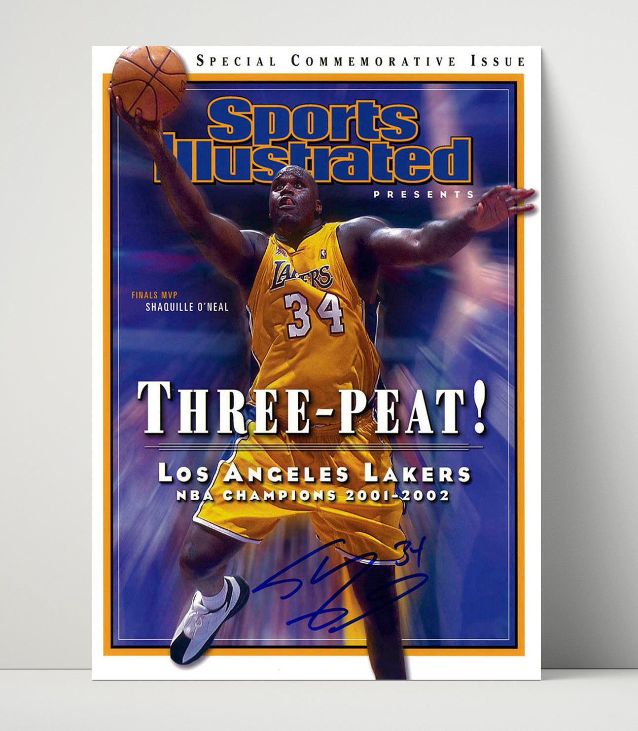 Shaquille O'Neal – Lakers Three-Peat 2002 SI - Basketball Wall Art
