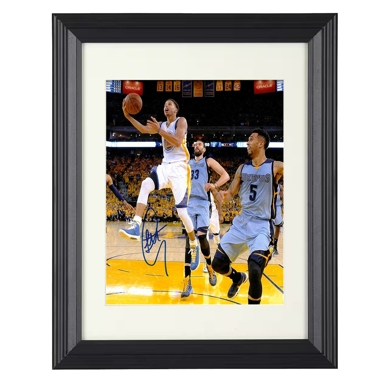Stephen Curry - Warriors Finals Drive vs Memphis 8x10 framed basketball wall art