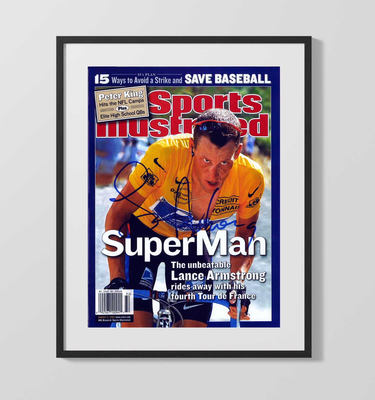 Lance Armstrong 2002 SI Tour de France Champion Cover 16x20 Unframed Print cycling wall art