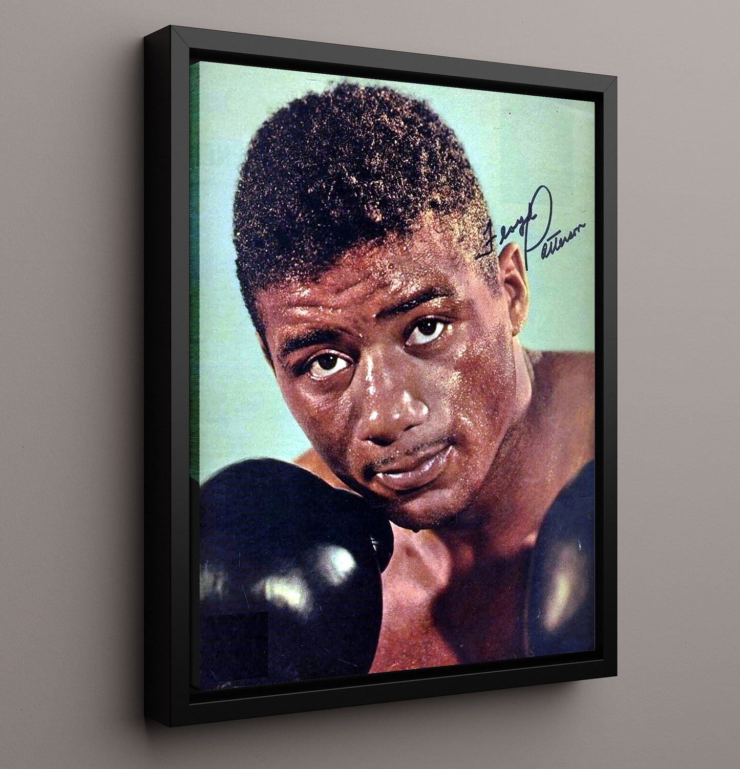 Floyd Patterson Gloves Up Close Portrait 20x24 Canvas boxing wall art