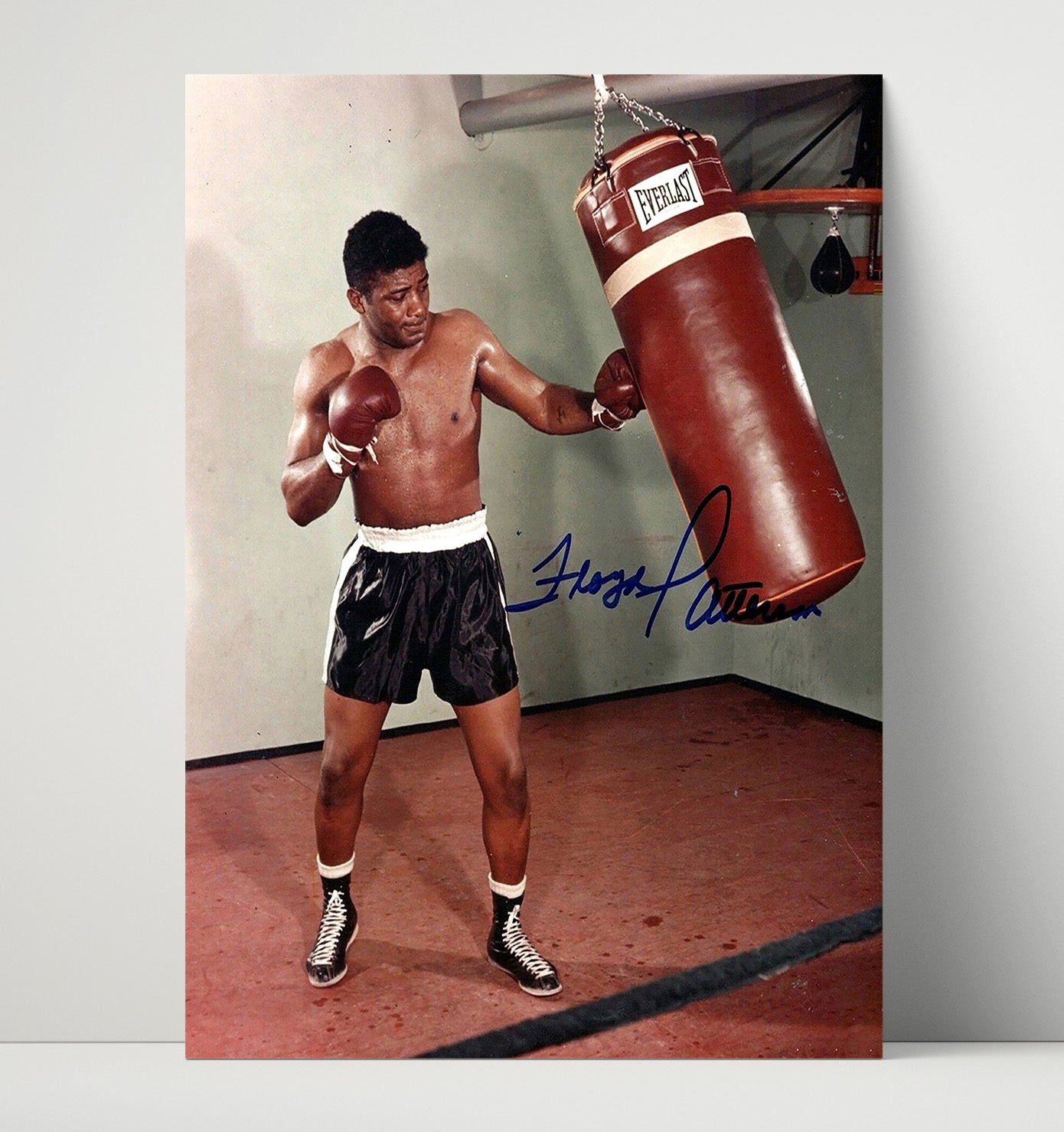 Floyd Patterson – Heavy Bag Training unframed boxing poster print