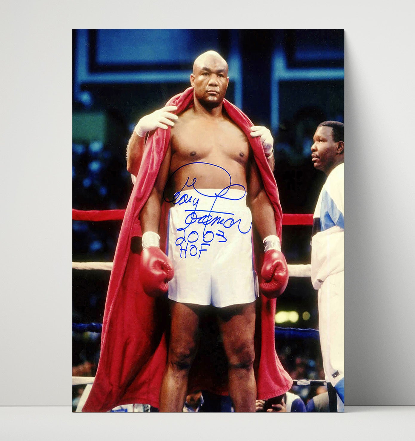George Foreman – Hall of Fame 2003 Red Robe unframed boxing poster print