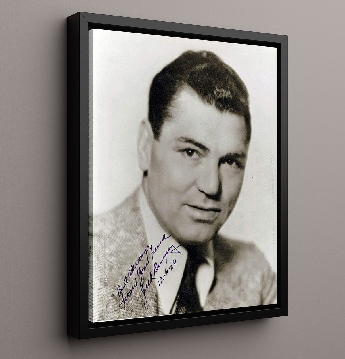 Jack Dempsey Studio Portrait 20x24 Canvas boxing wall art