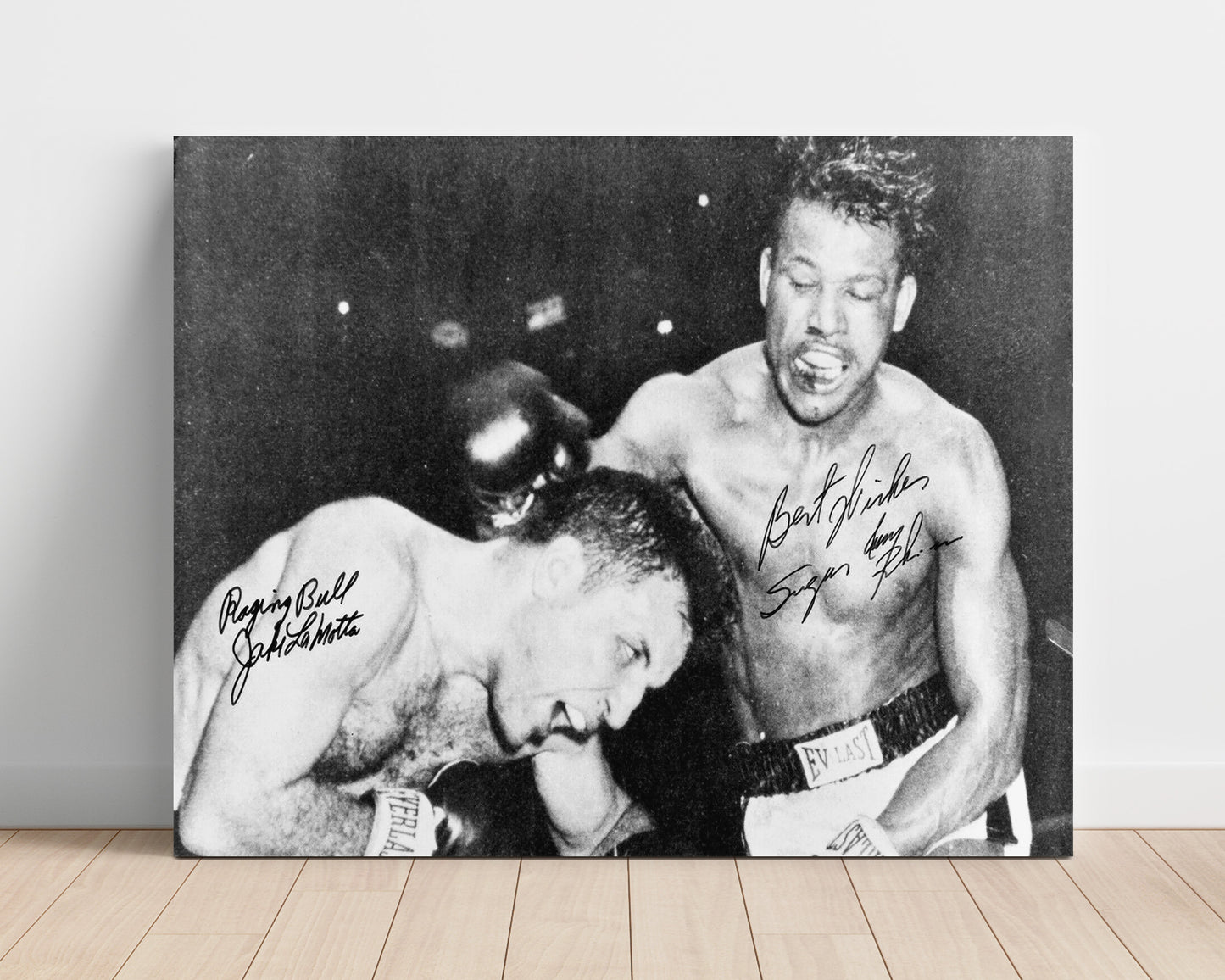 Jake LaMotta and Sugar Ray Robinson – Raging Bull Rivalry unframed boxing poster print