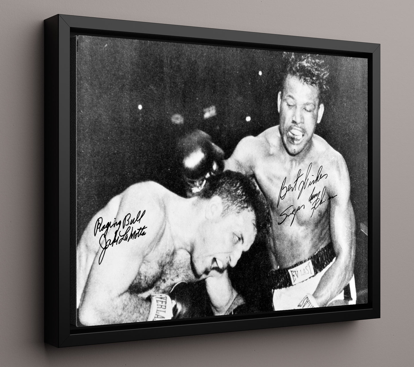 Jake LaMotta and Sugar Ray Robinson Raging Bull Rivalry 20x24 Canvas boxing wall art
