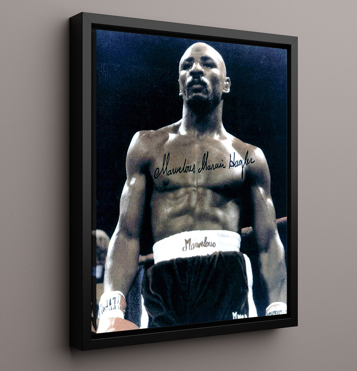 Marvelous Marvin Hagler - Studio Portrait 16x20 Framed Canvas – Boxing Canvas Wall Art