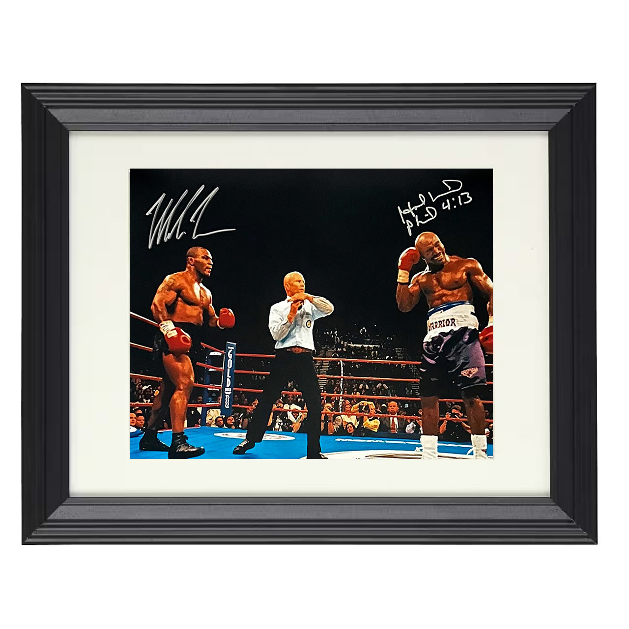 Mike Tyson and Evander Holyfield - Bite of the Century 8x10 black framed boxing print