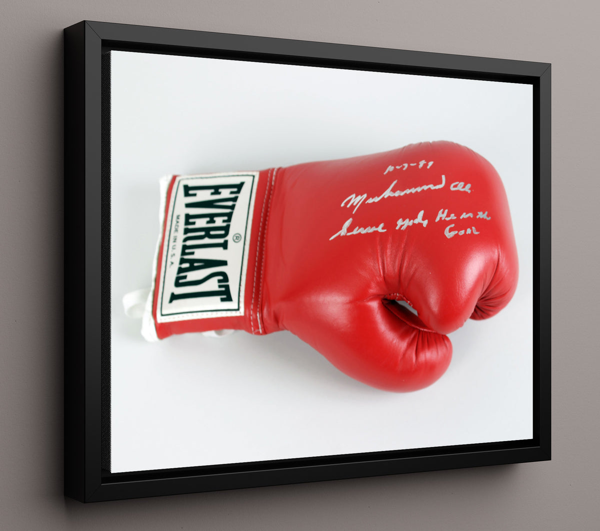 Muhammad Ali Signed Boxing Glove 20x24 Canvas boxing wall art