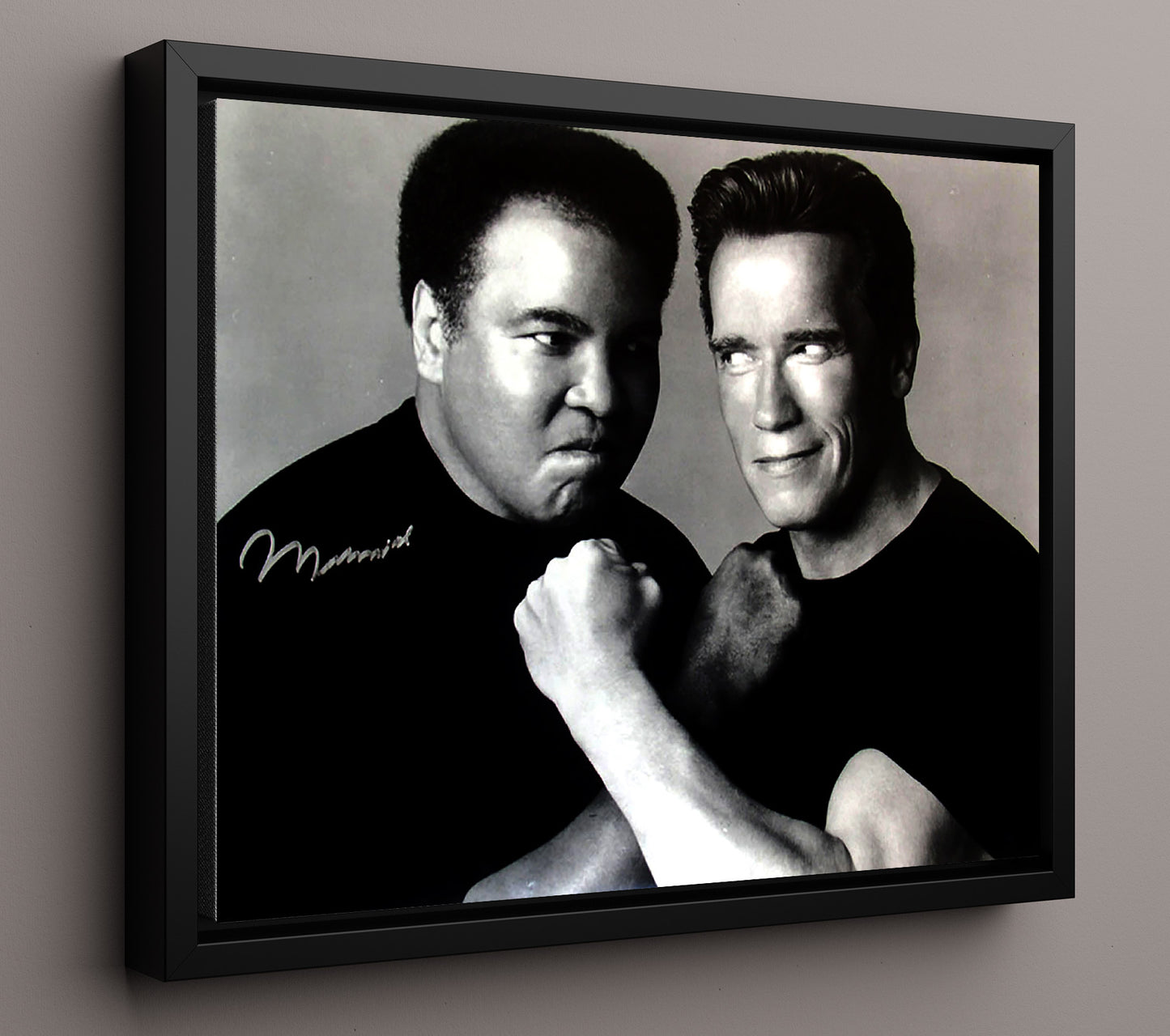 Muhammad Ali and Arnold Schwarzenegger Champions Meet 20x24 Canvas boxing wall art