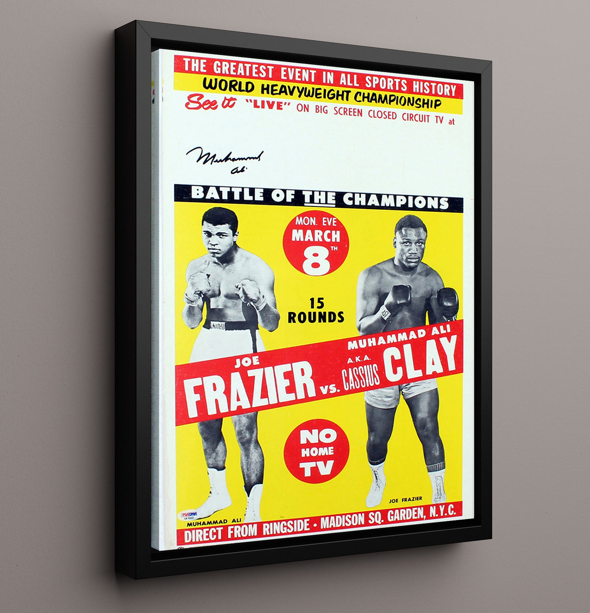 Muhammad Ali vs Joe Frazier Fight Poster Battle of the Champions 20x24 Canvas boxing wall art