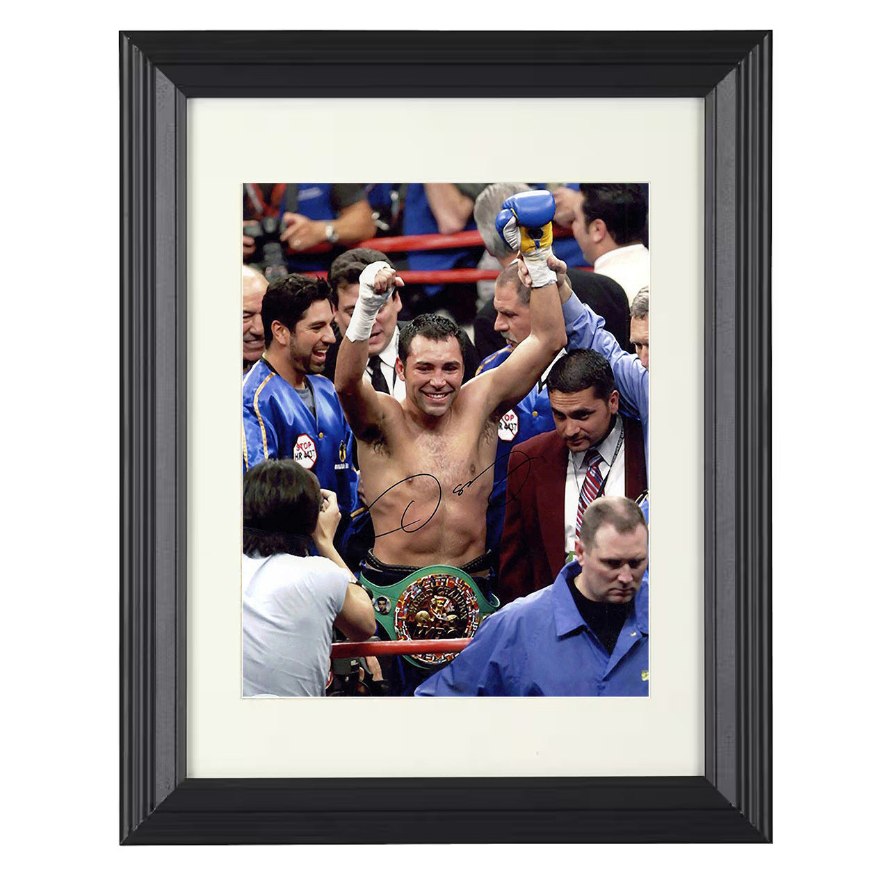 Oscar De La Hoya - WBC Champion Victory 8x10 black framed boxing print