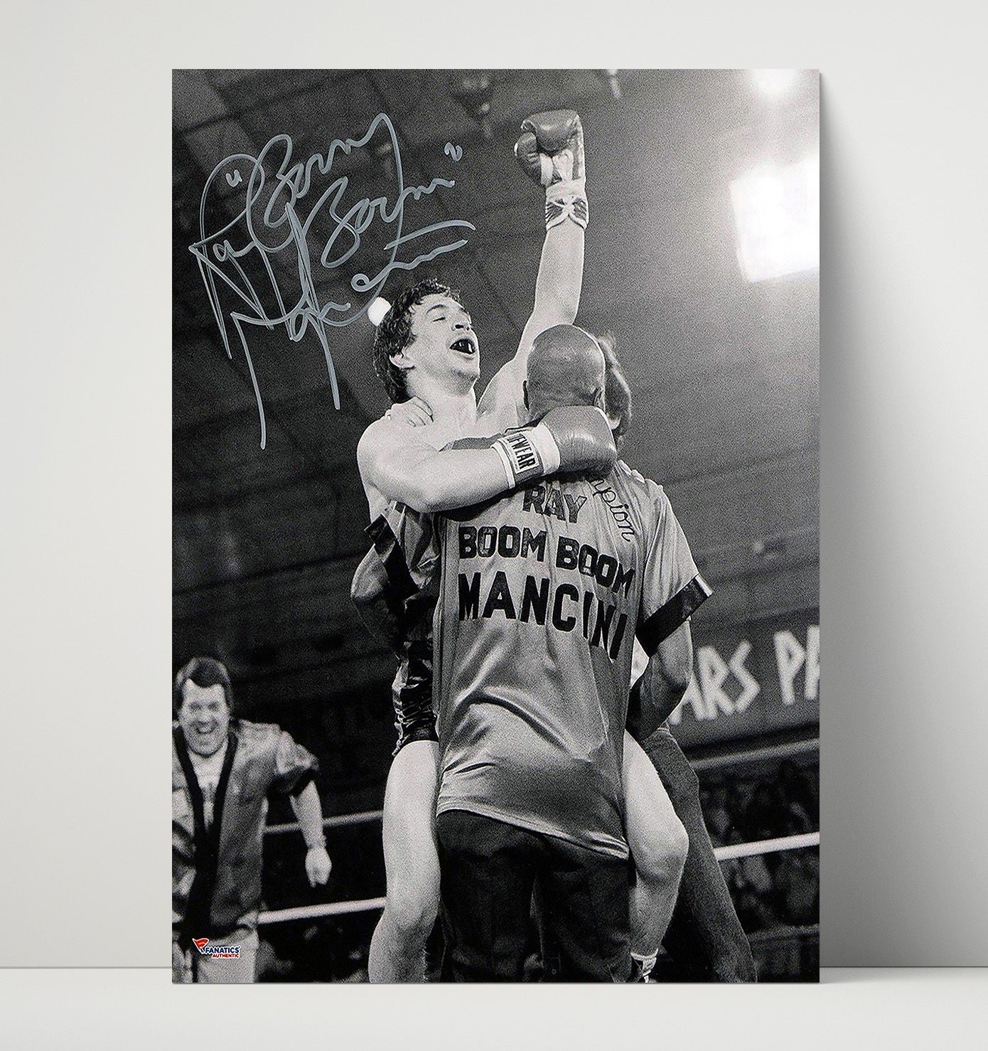 Ray Boom Boom Mancini – Victory Celebration with Trainer unframed boxing poster print