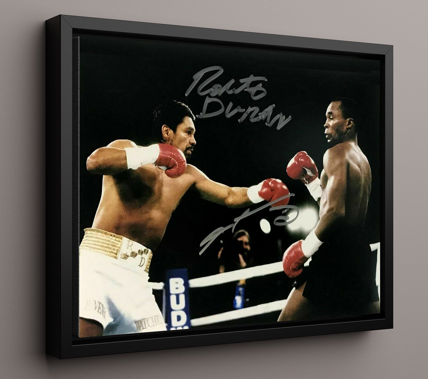 Roberto Duran and Sugar Ray Leonard No Mas Rivalry 20x24 Canvas boxing wall art