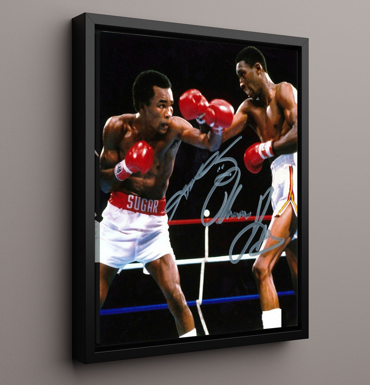 Sugar Ray Leonard vs Thomas Hearns Championship Fight Action 20x24 Canvas boxing wall art