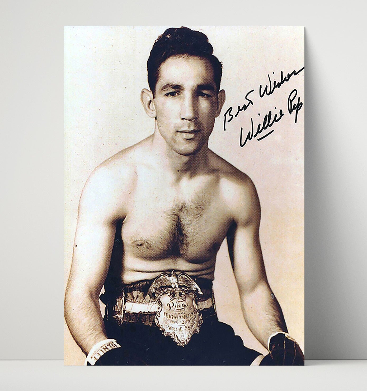 Willie Pep – Featherweight Champion unframed boxing poster print