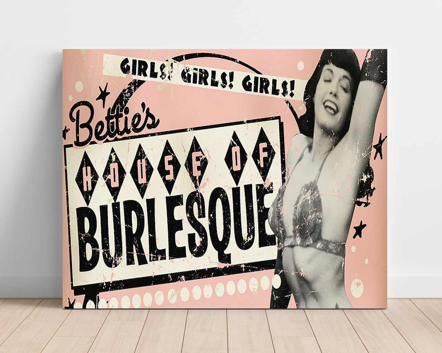 Betties House of Burlesque Girls Revue Vintage Cabaret Wall Art 16x20 Unframed Print wall art print – Burlesque Poster decor