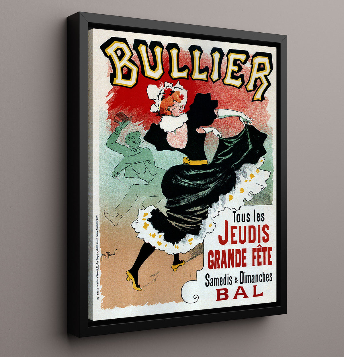 Bullier Theater - Grande Fête - Vintage Burlesque Theater - 16x20 Framed Canvas