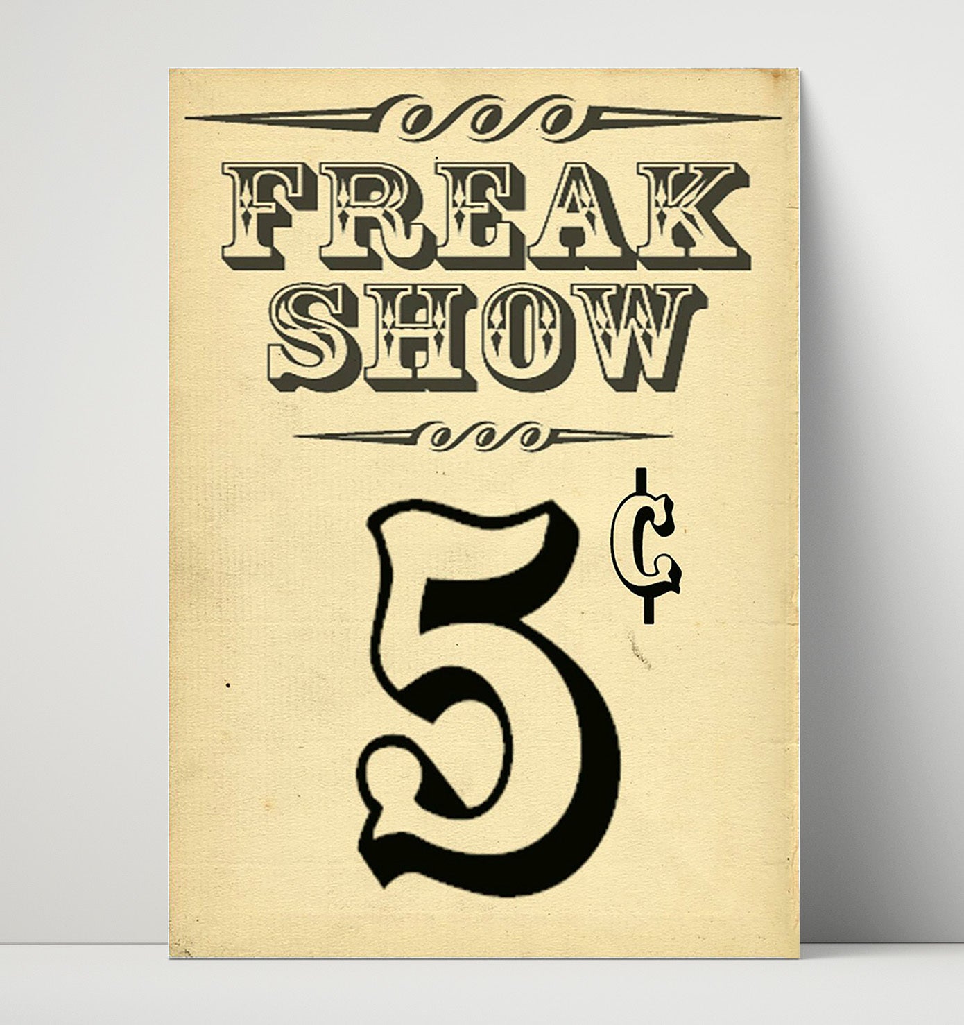Freak Show 5¢ Vintage Burlesque Carnival Wall Art 16x20 Unframed Print wall art print – Burlesque Poster decor
