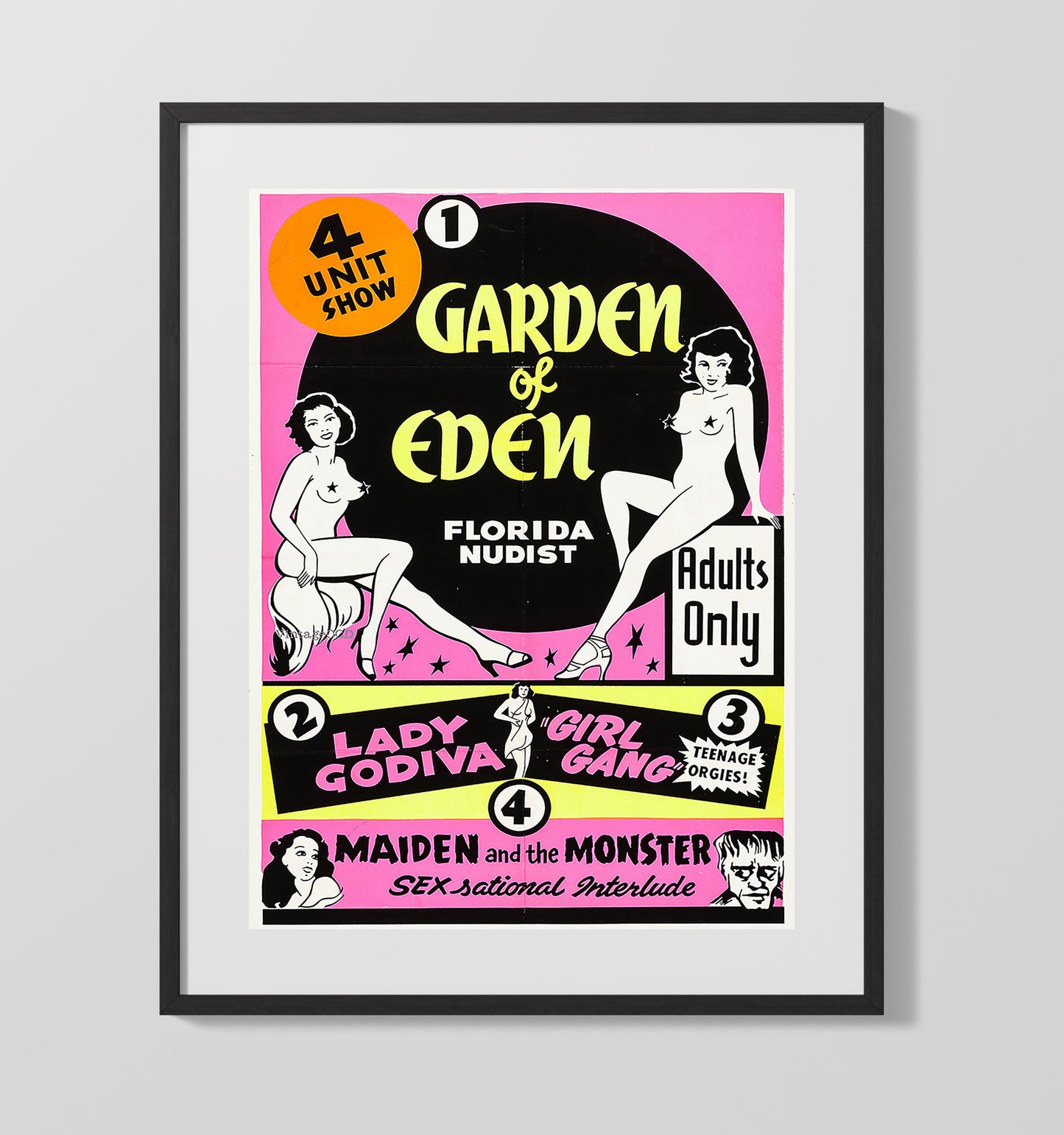 Garden of Eden Adults-Only Show - Unframed Print vintage burlesque poster wall art