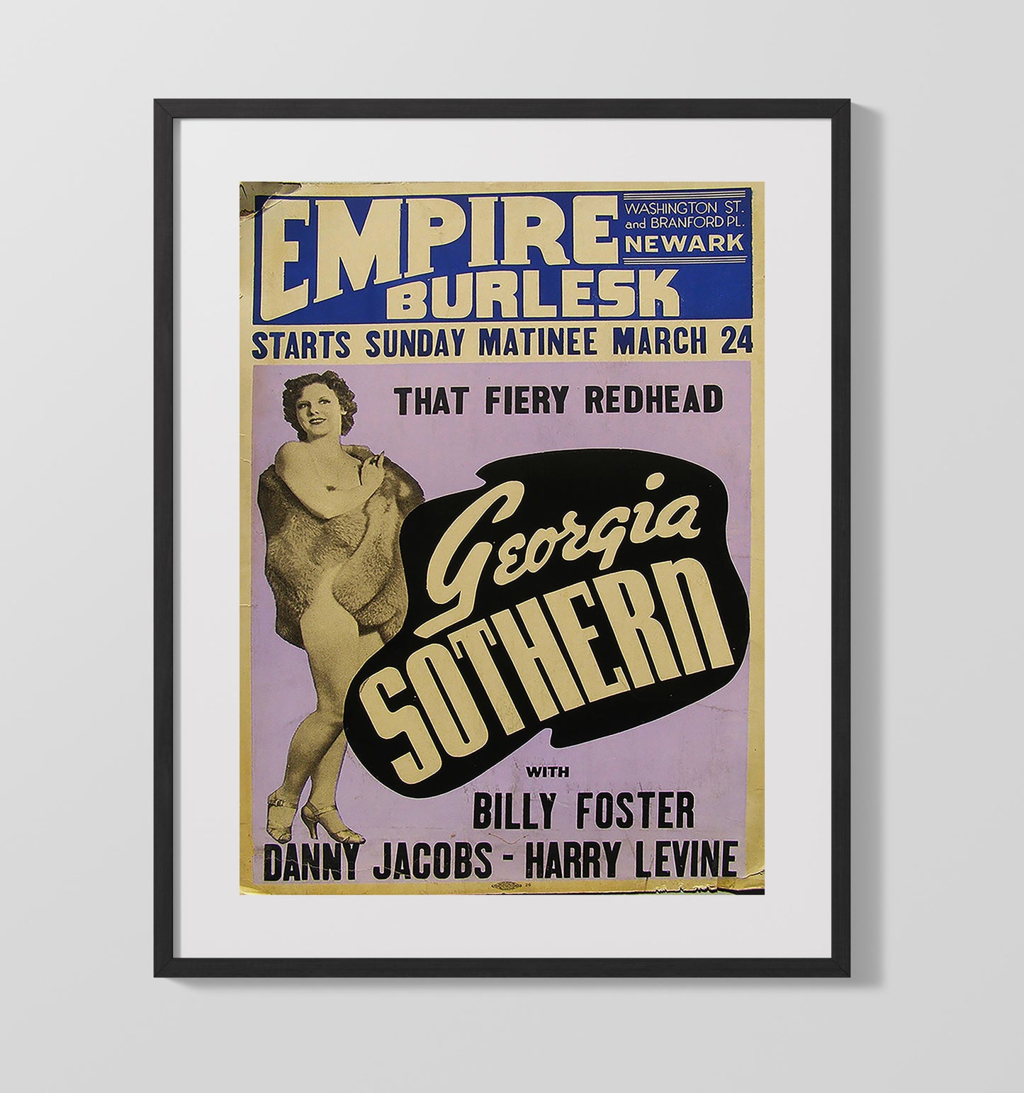 Georgia Sothern - Empire Burlesk - Unframed Print vintage burlesque poster wall art