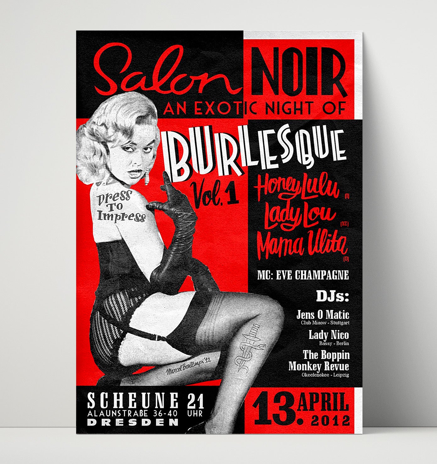 Salon Noir Exotic Night 16x20 Unframed Print wall art print – Burlesque Poster decor