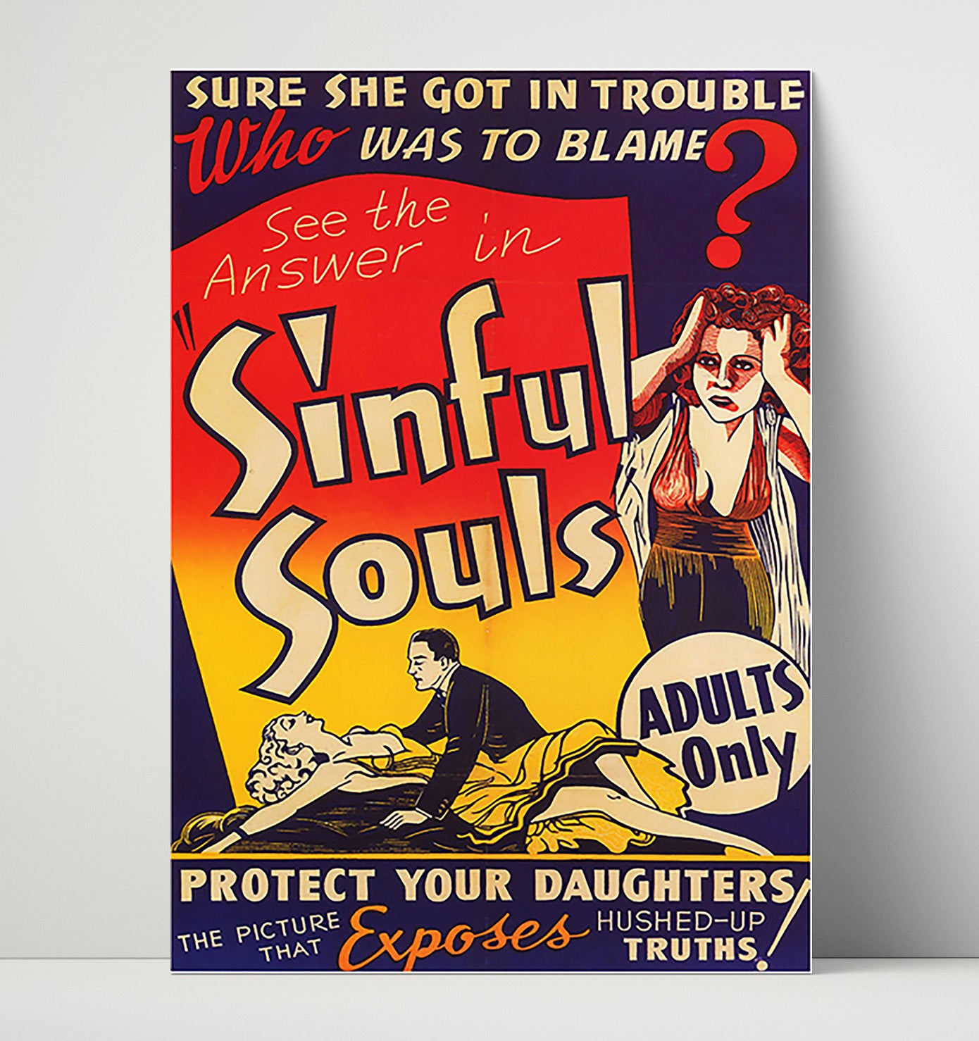 Sinful Souls Adults Only Show 16x20 Unframed Print wall art print – Burlesque Poster decor