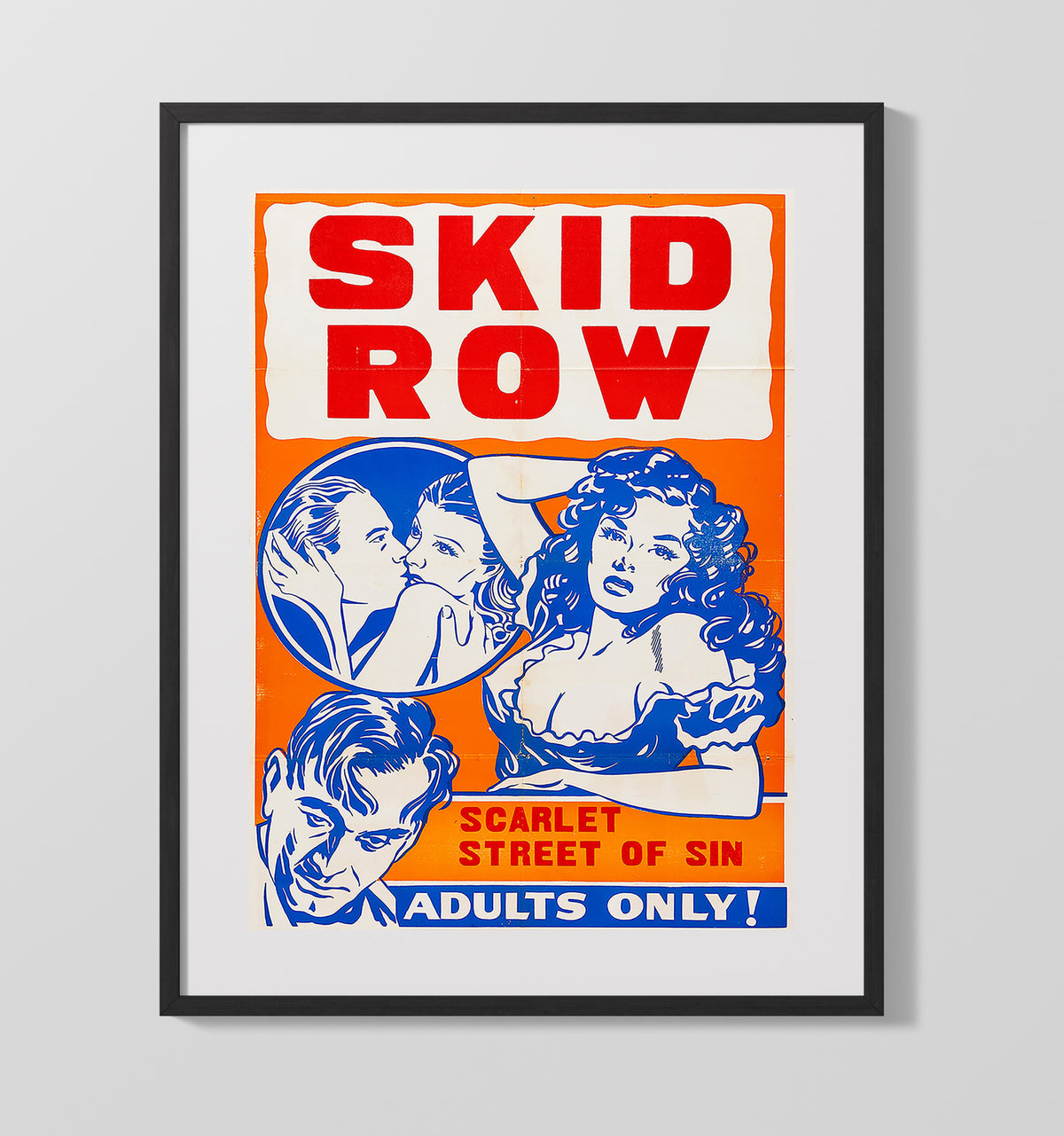 Skid Row Scarlet - Street of Sin - Unframed Print vintage burlesque poster wall art