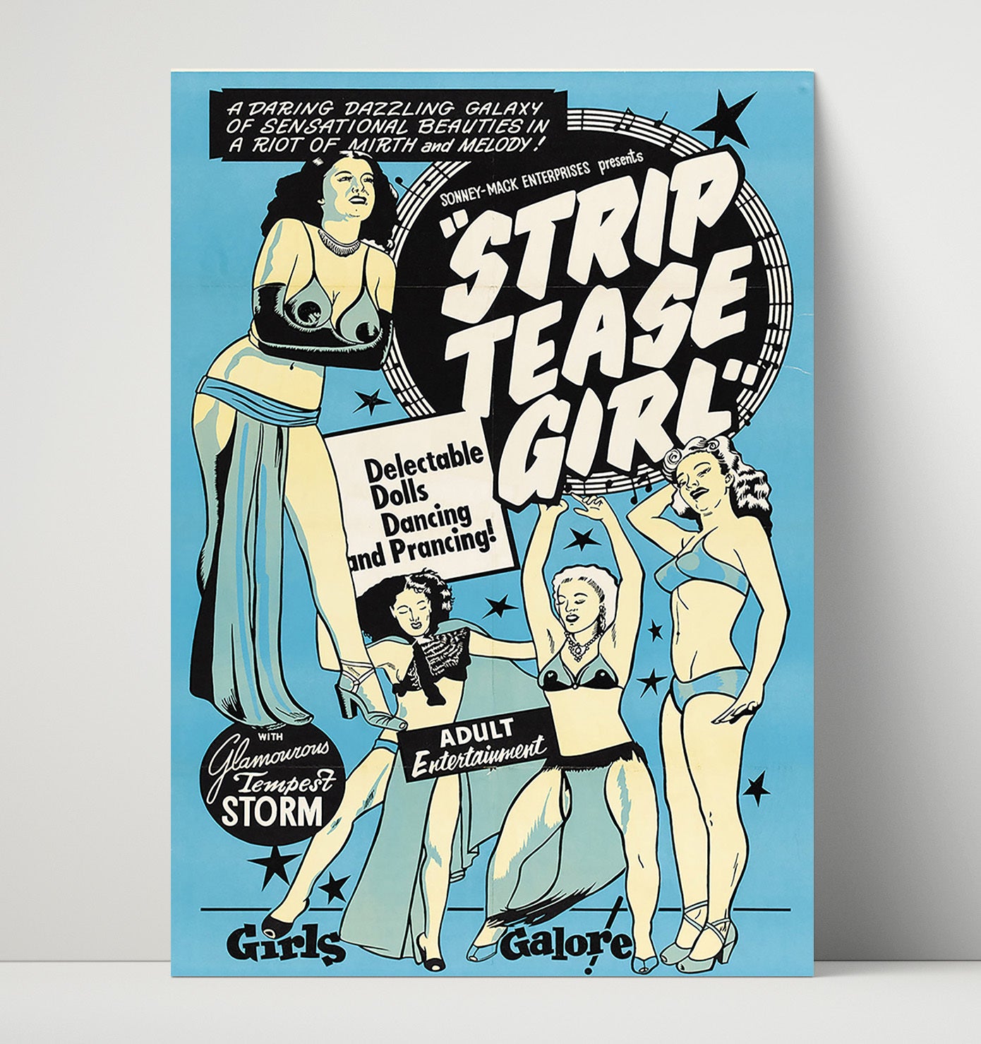 Strip Tease Girl Tempest Storm 16x20 Unframed Print wall art print – Burlesque Poster decor