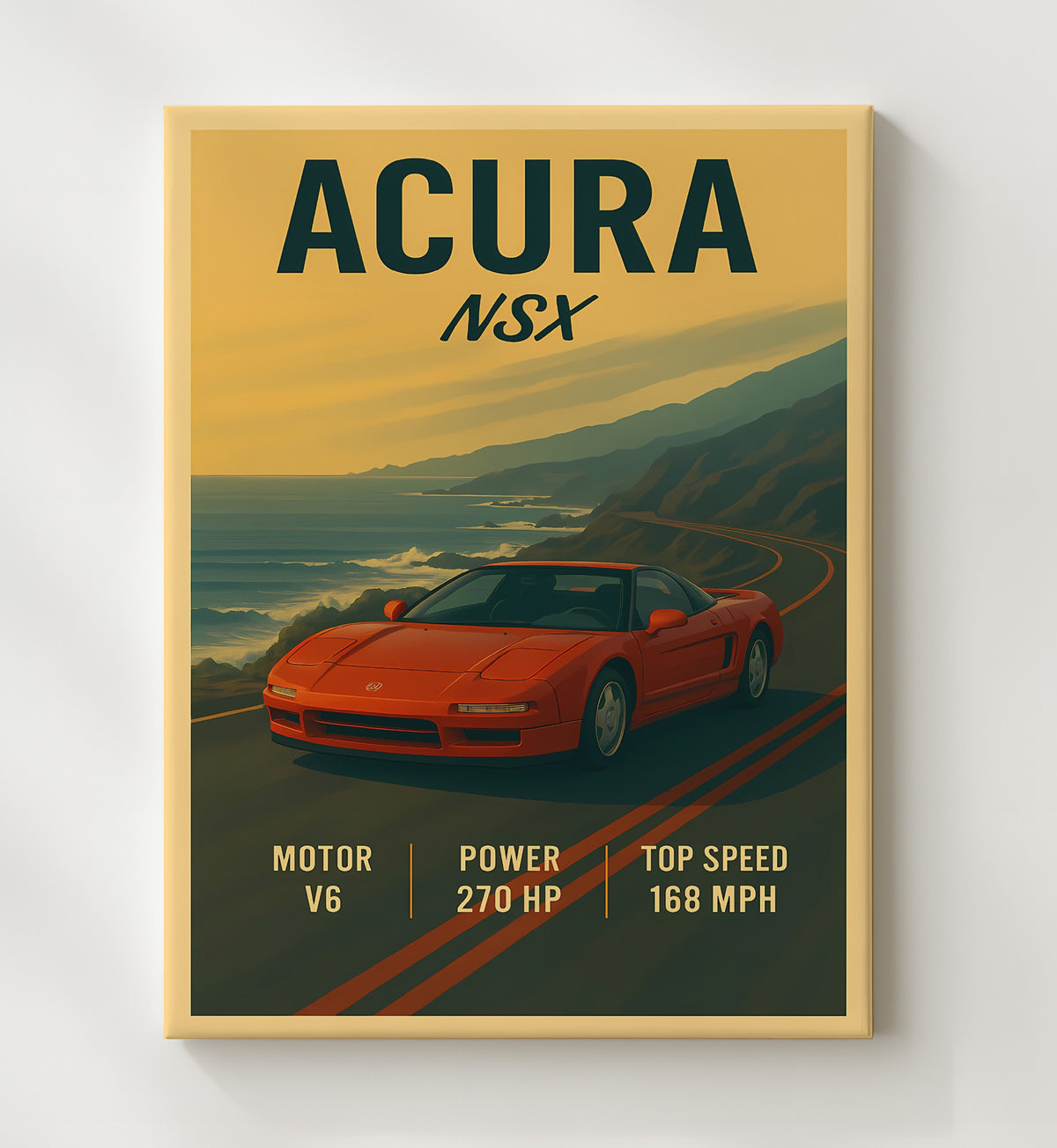 Acura NSX Classic V6 Coupe 16x20 Gallery Frame vintage automotive wall art