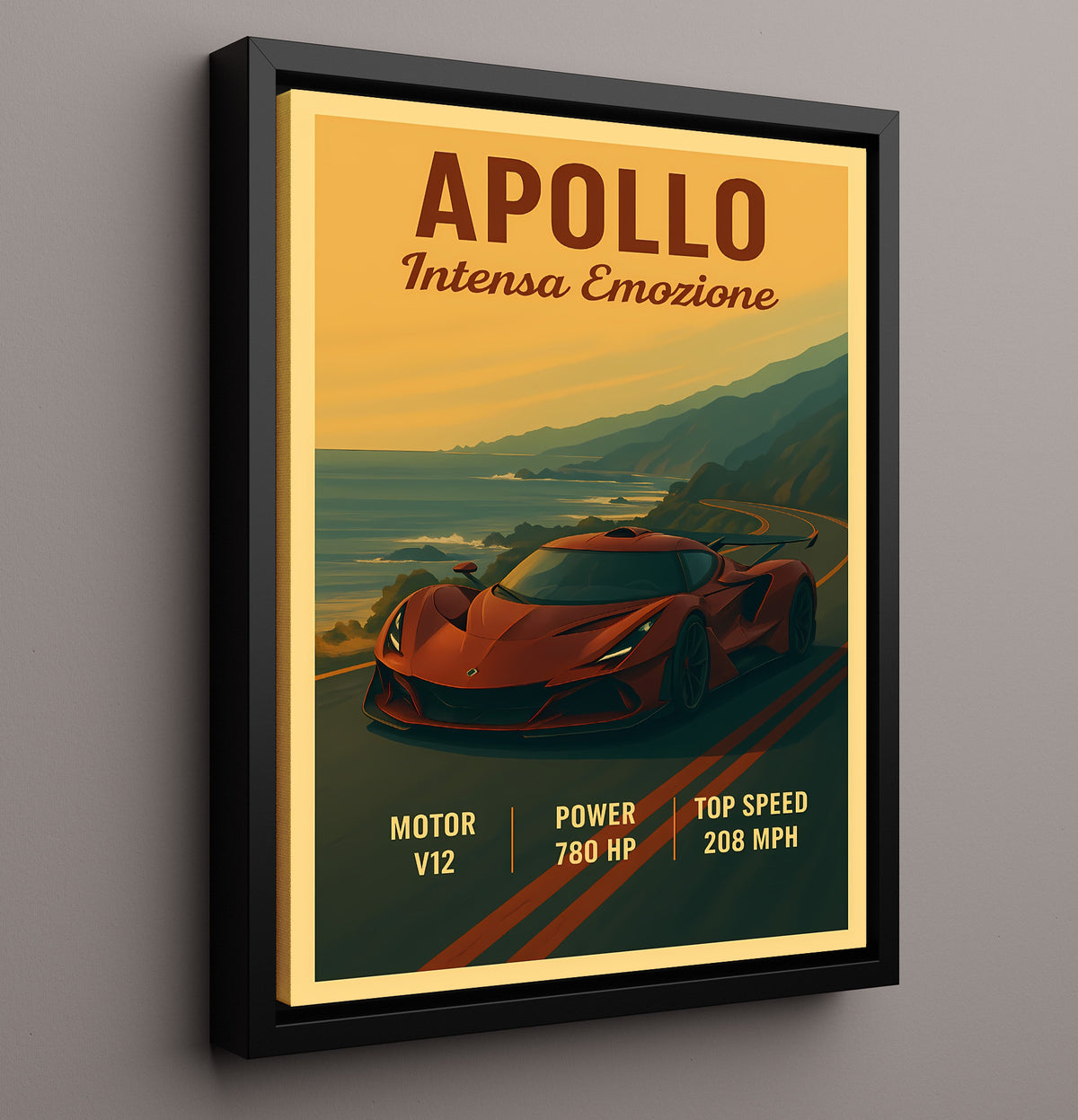 Apollo Intensa Emozione Extreme V12 Hypercar 20x24 Canvas vintage automotive wall art