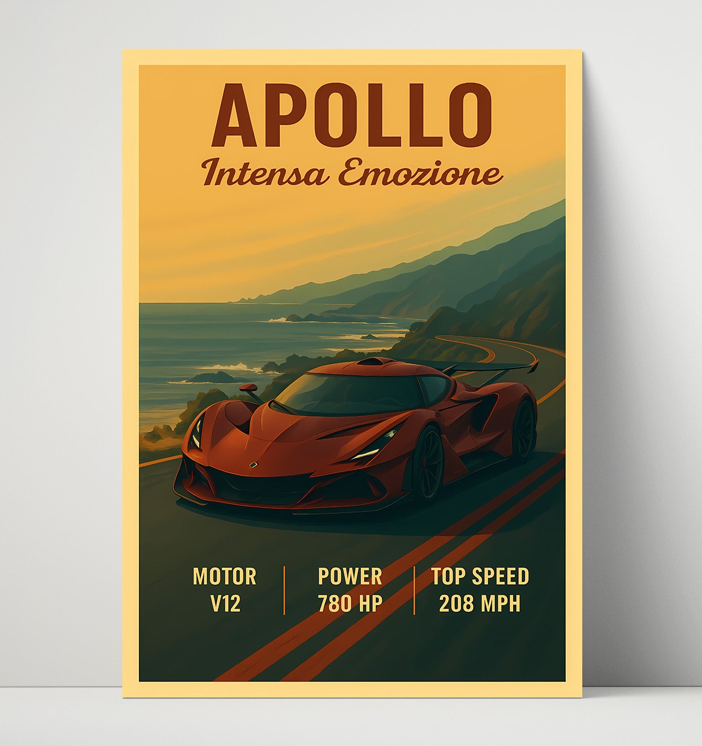 Apollo Intensa Emozione Extreme V12 Hypercar Vintage 16x20 Unframed Print automotive wall art print – Automotive Wall Art decor