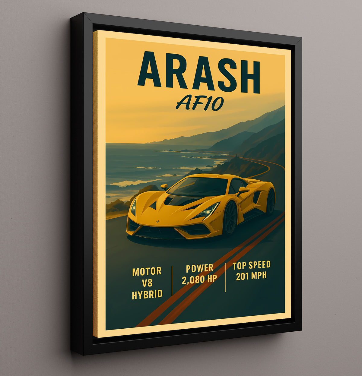 Arash AF10 Hybrid Hypercar 20x24 Canvas vintage automotive wall art