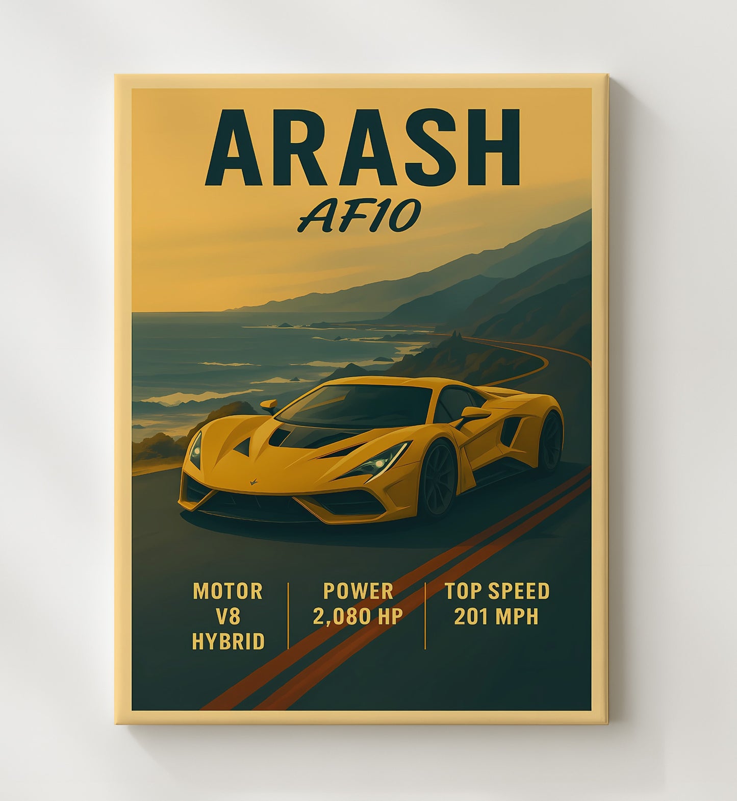 Arash AF10 Hybrid Hypercar 16x20 Gallery Frame vintage automotive wall art