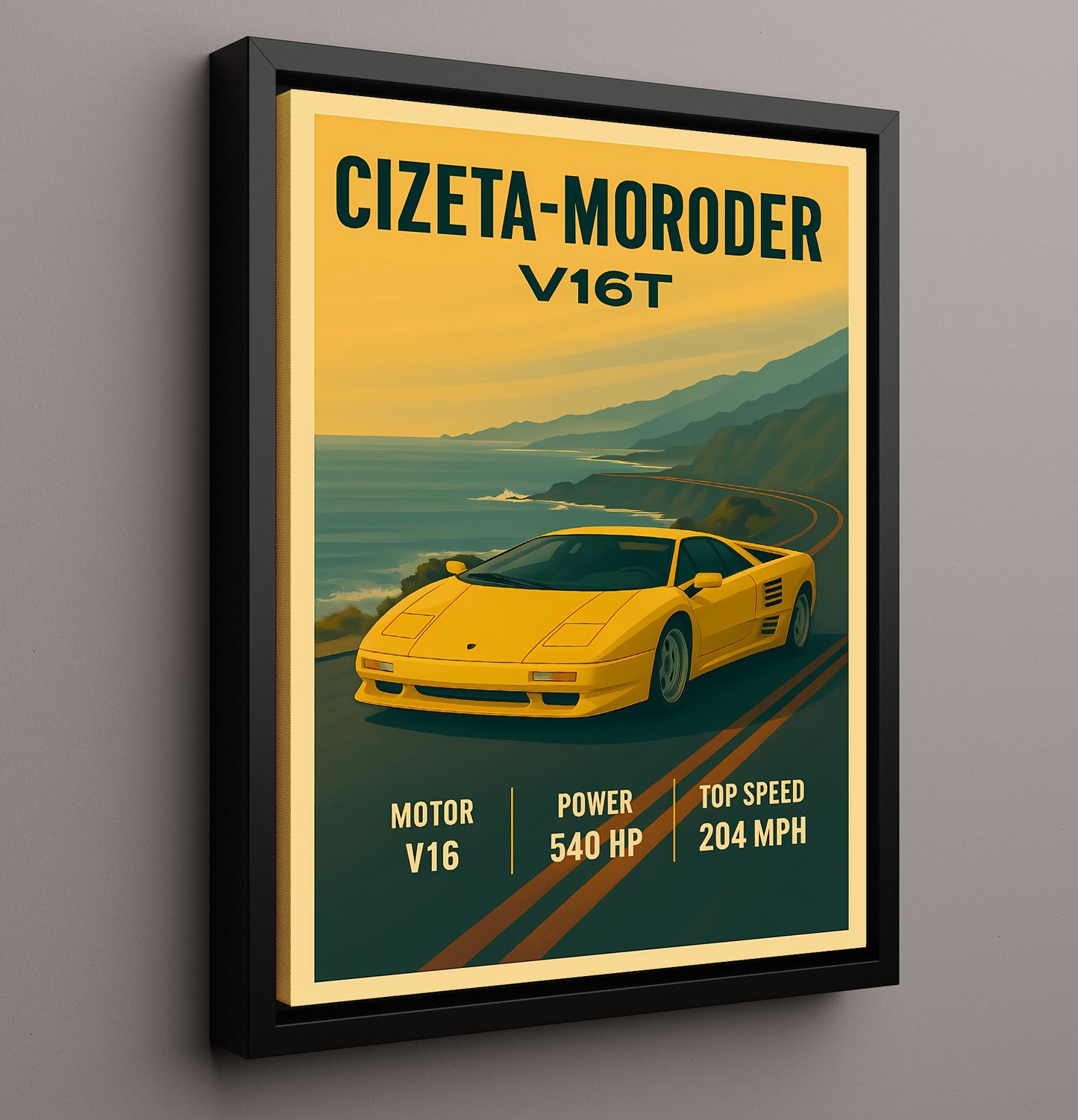 Cizeta Moroder V16T Rare V16 Exotic 20x24 Canvas vintage automotive wall art
