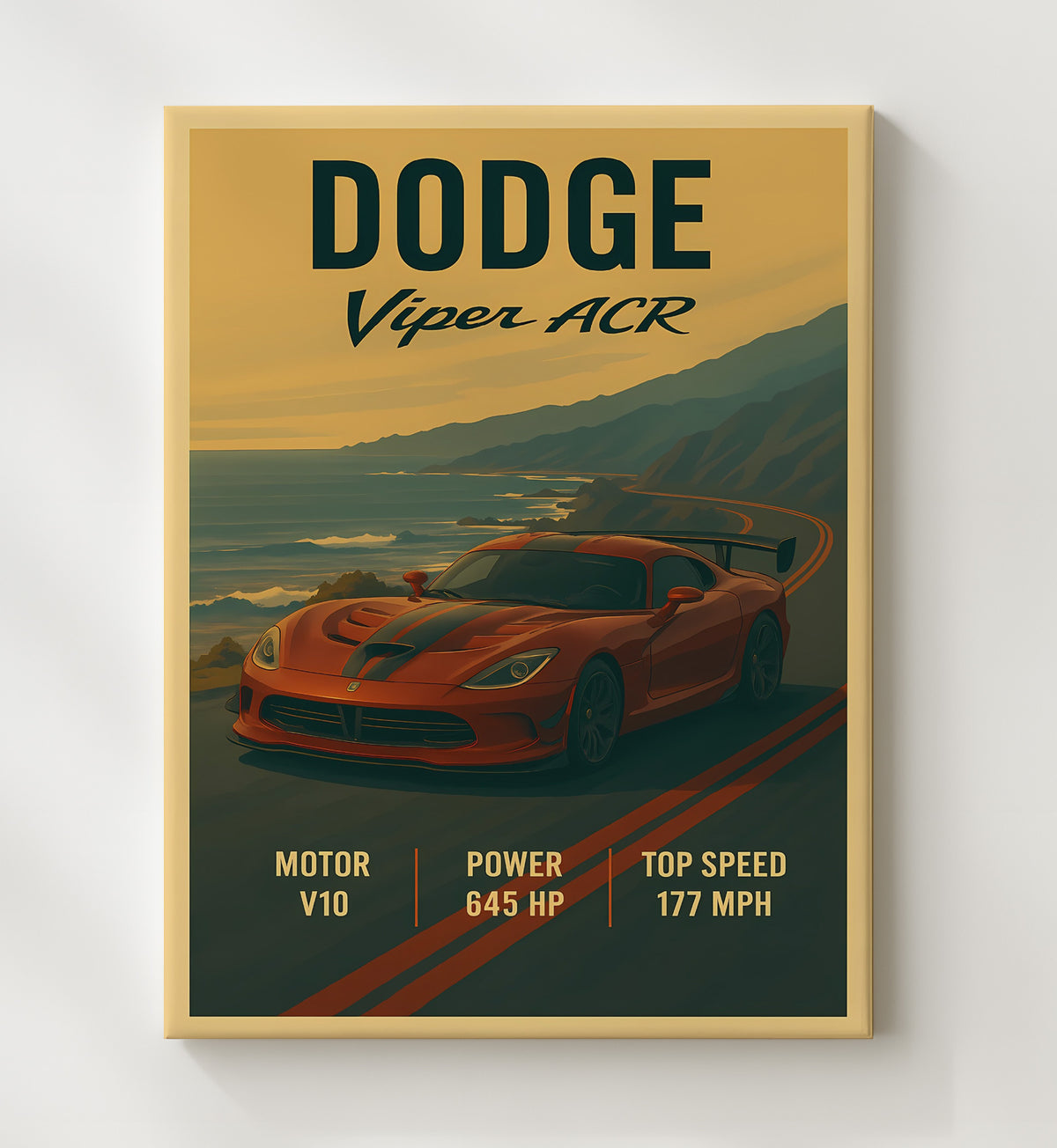 Dodge Viper ACR Track Aero V10 16x20 Gallery Frame vintage automotive wall art
