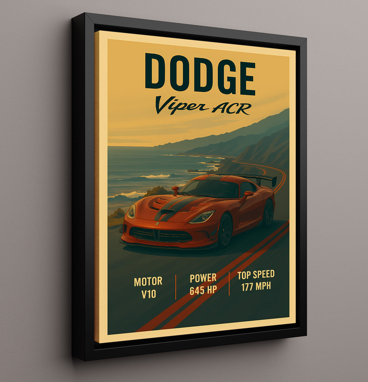 Dodge Viper ACR Track Aero V10 20x24 Canvas vintage automotive wall art