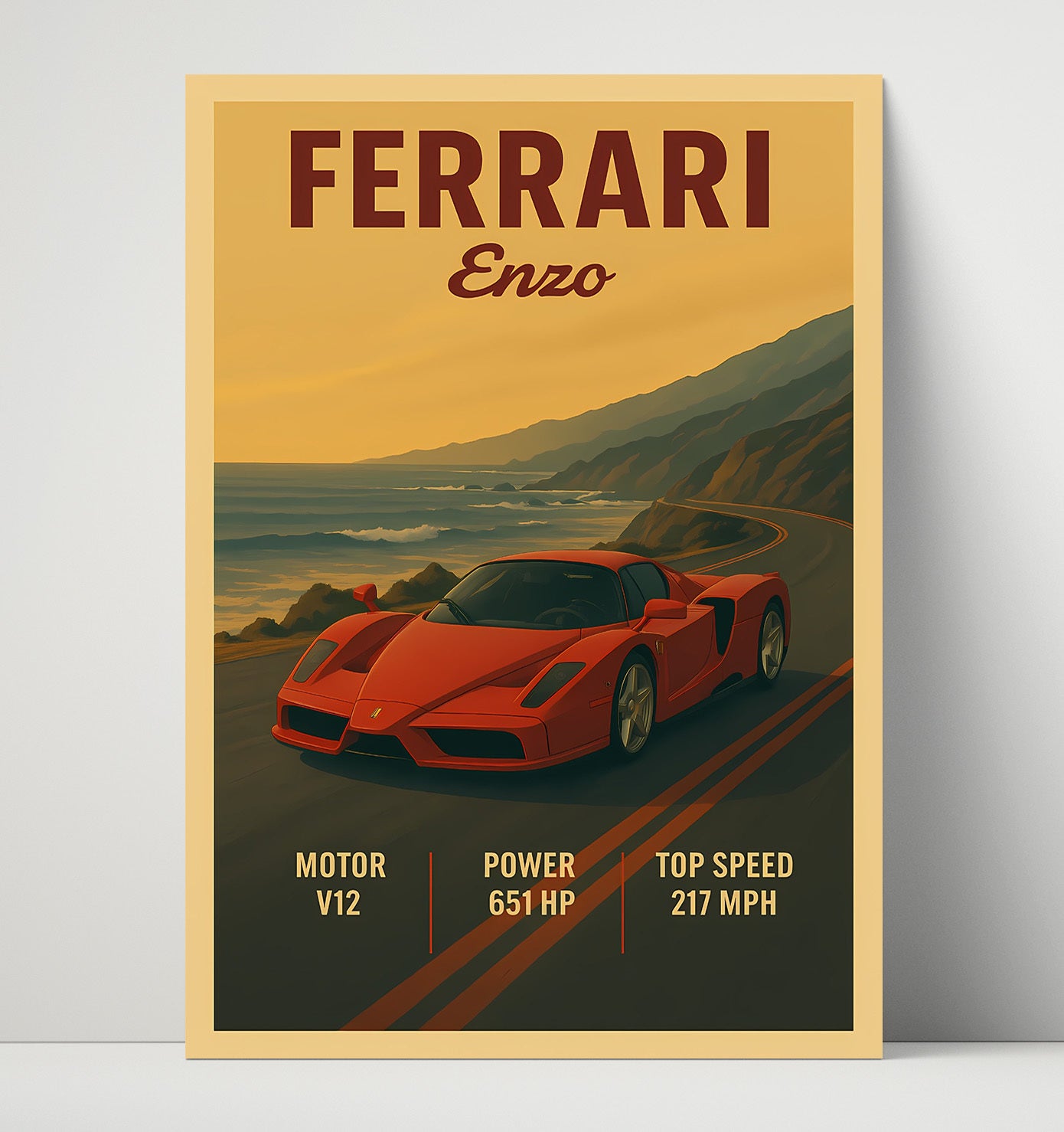 Ferrari Enzo F1 Nose Sculpted Aero Vintage 16x20 Unframed Print automotive wall art print – Automotive Wall Art decor