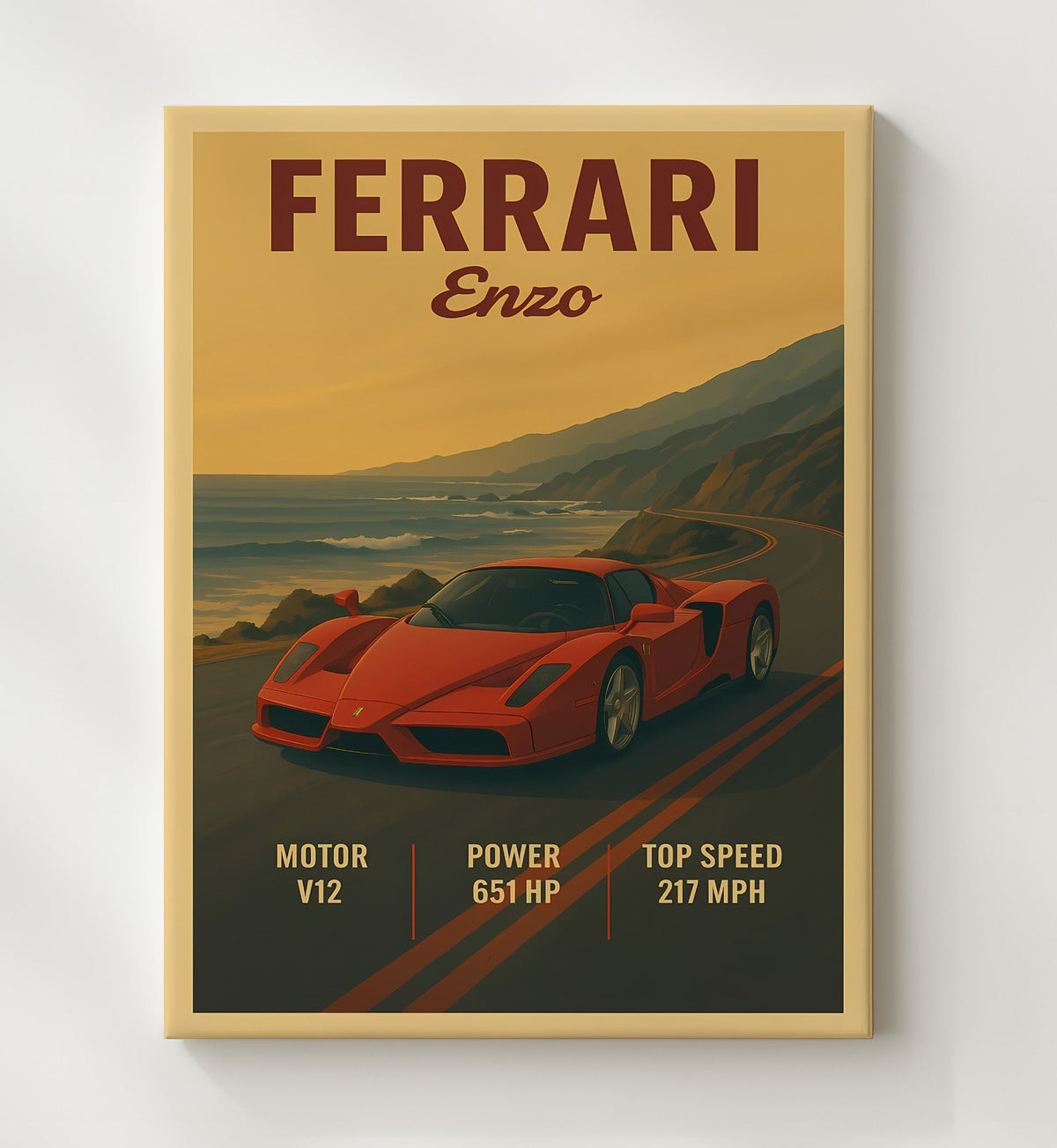 Ferrari Enzo - F1 Nose Sculpted Aero - Sports Car Wall Art - Car Poster Framed Print