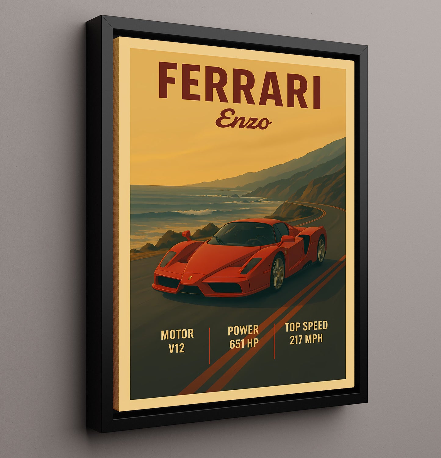 Ferrari Enzo F1 Nose Sculpted Aero 20x24 Canvas vintage automotive wall art