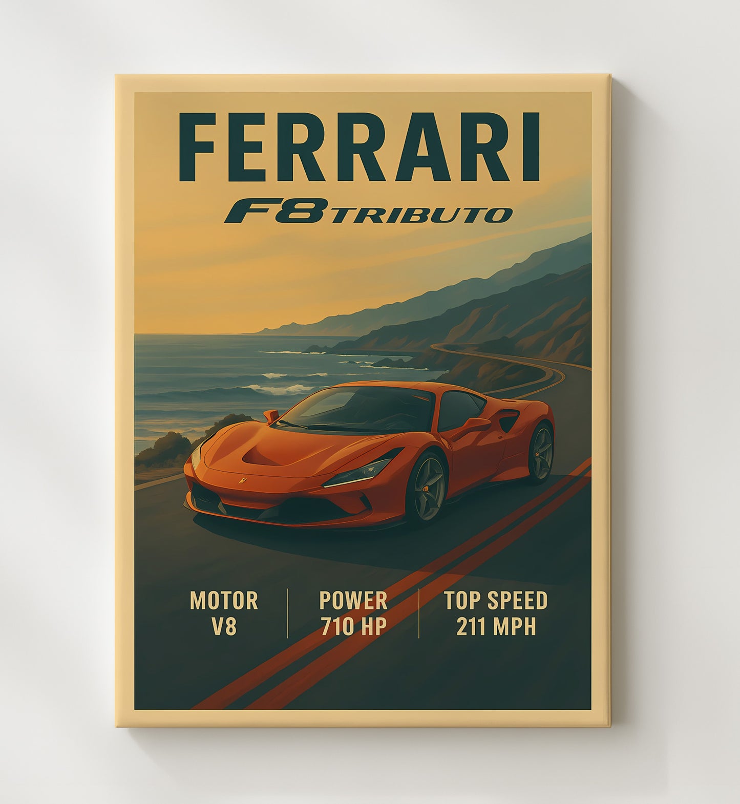Ferrari F8 Tributo Modern Twin-Turbo Aero 16x20 Gallery Frame vintage automotive wall art