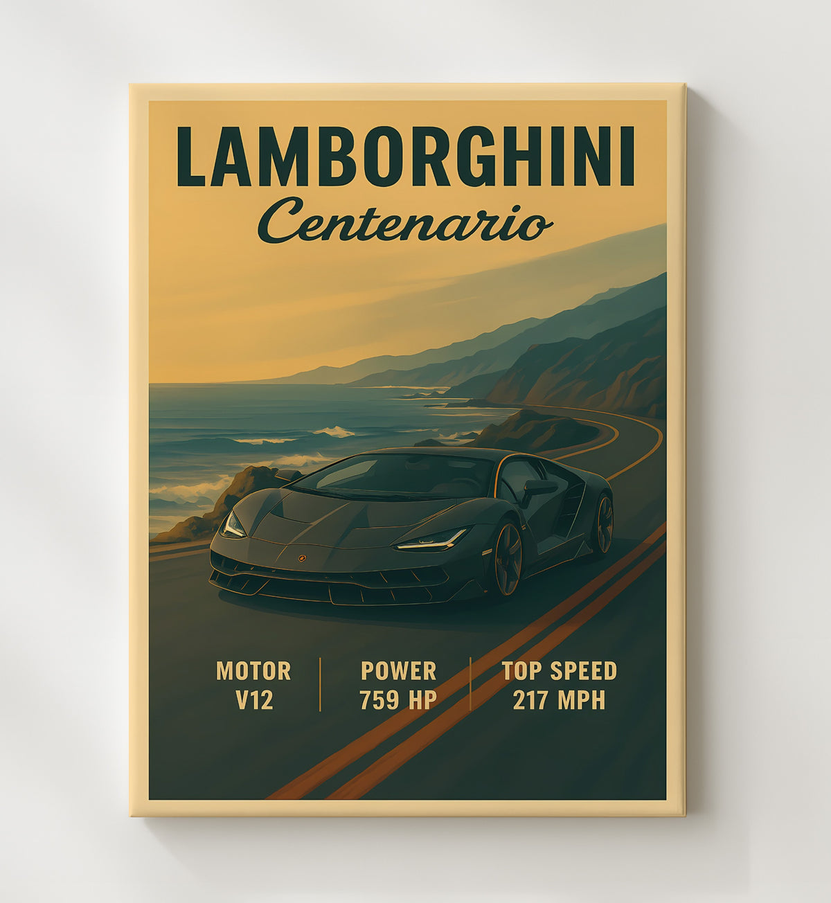 Lamborghini Centenario Angular Aero Anniversary Edition 16x20 Gallery Frame vintage automotive wall art