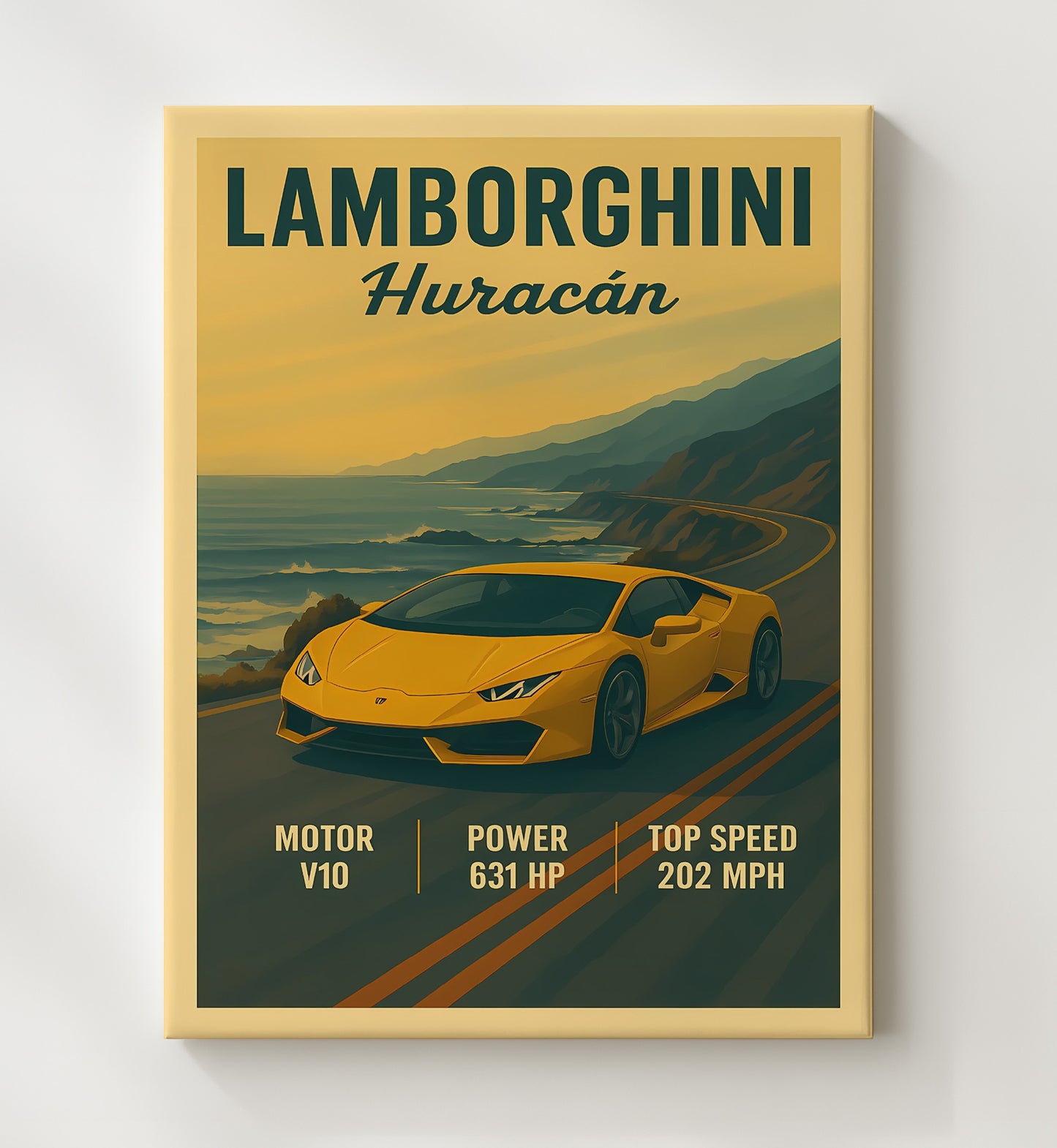 Lamborghini Huracan Sharp LED Angular Nose 16x20 Gallery Frame vintage automotive wall art