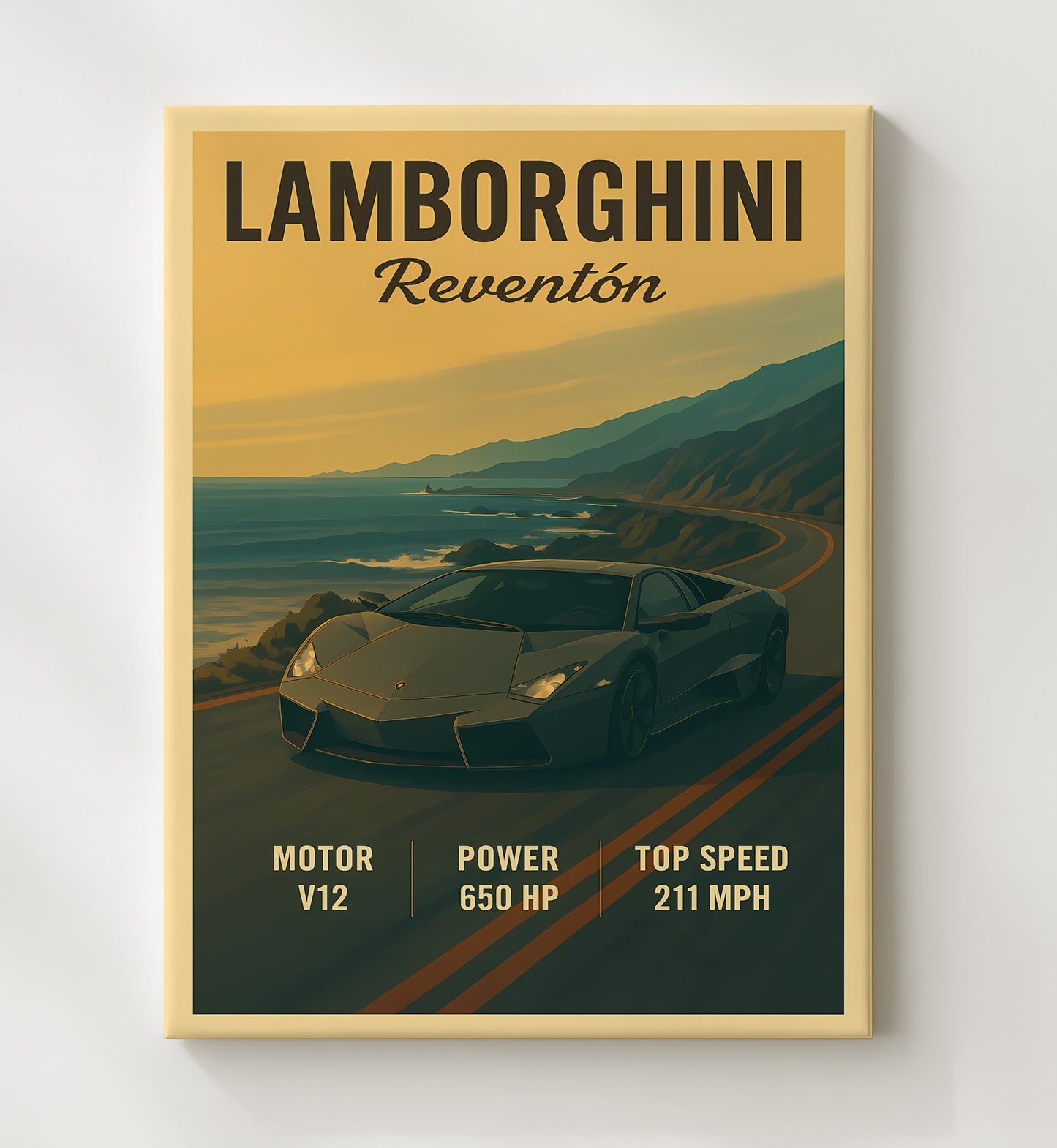 Lamborghini Reventon Stealth Fighter Angular Design 16x20 Gallery Frame vintage automotive wall art