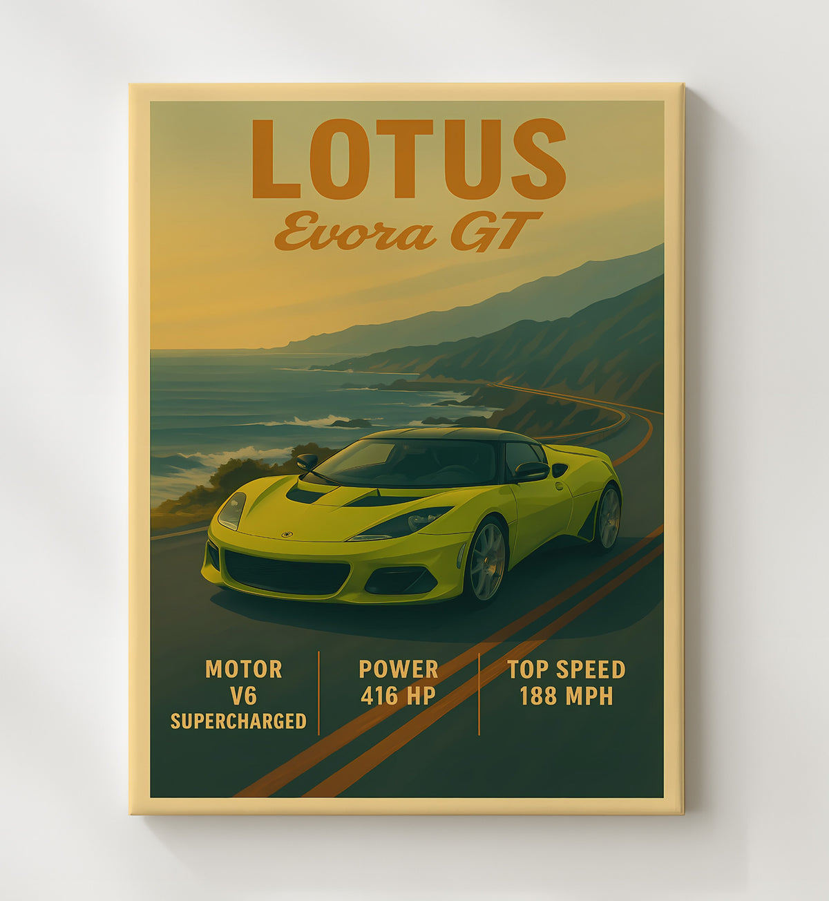 Lotus Evora GT Lightweight Supercharged 16x20 Gallery Frame vintage automotive wall art