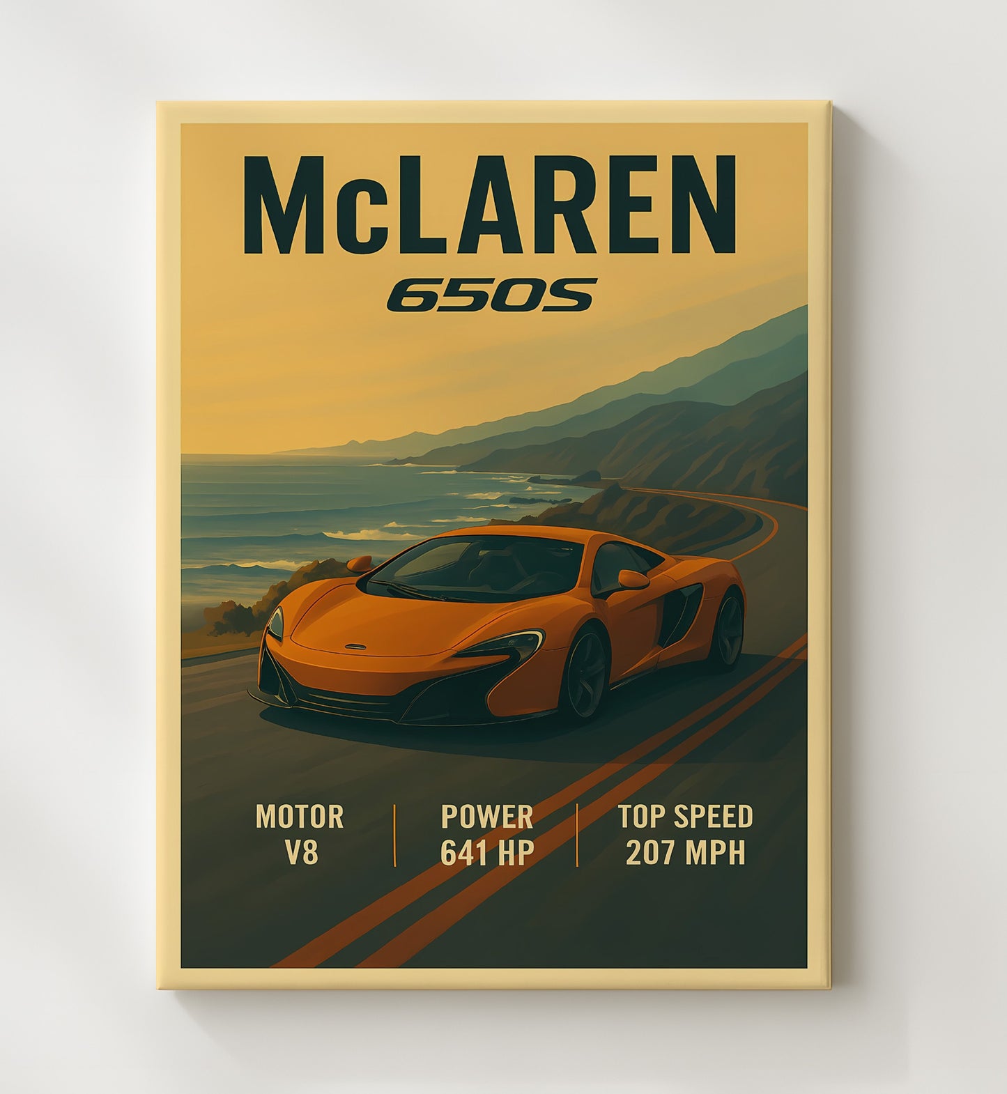 McLaren 650S Sculpted Intake Side Profile 16x20 Gallery Frame vintage automotive wall art