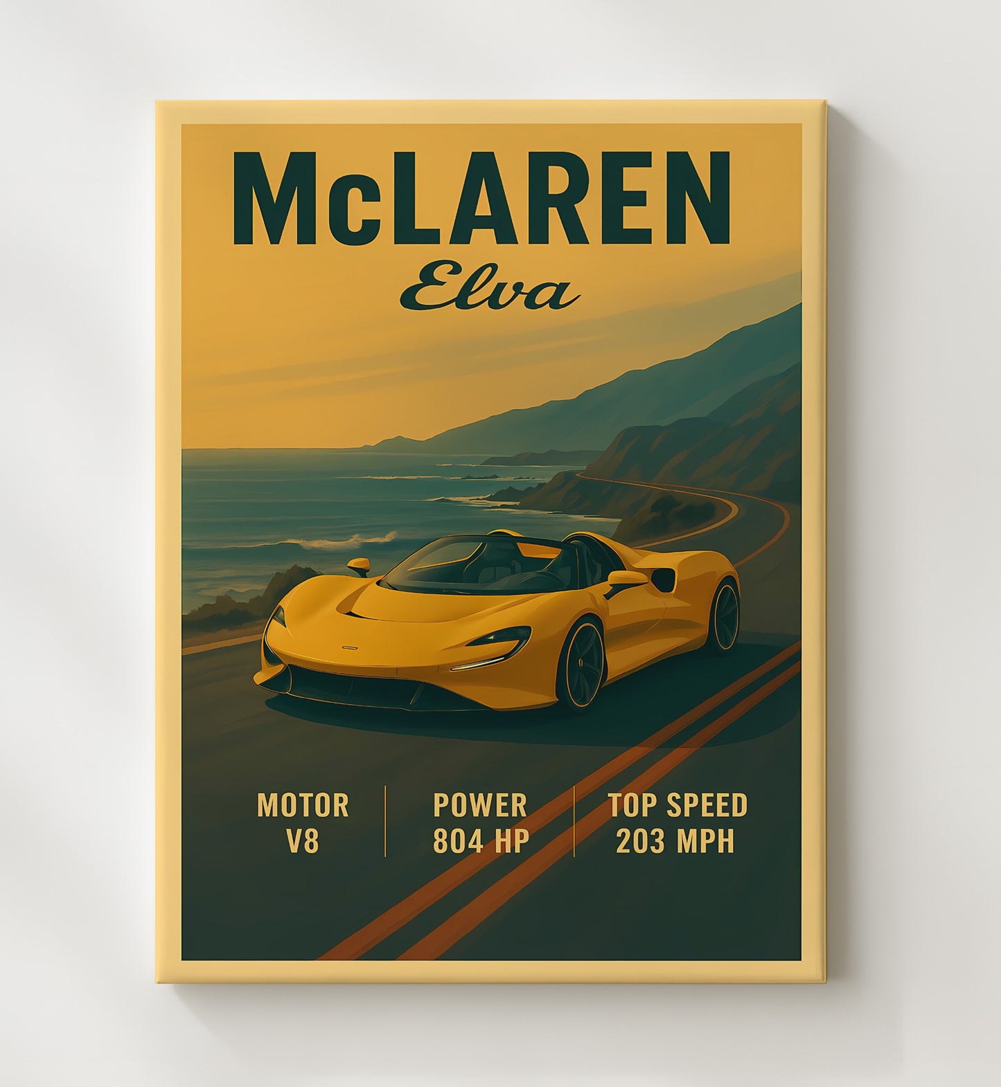 McLaren Elva Open Cockpit Roadster 16x20 Gallery Frame vintage automotive wall art